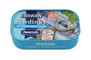 Nekton Jadran Sardinky ve vlastní šťávě a vodě 125 g